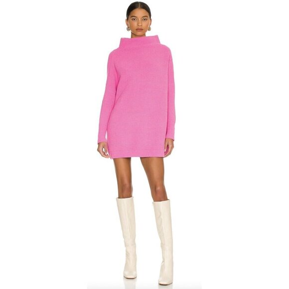 FREE PEOPLE Ottoman Slouchy Tunic in Electric Pink Size Small - Picture 3 of 11